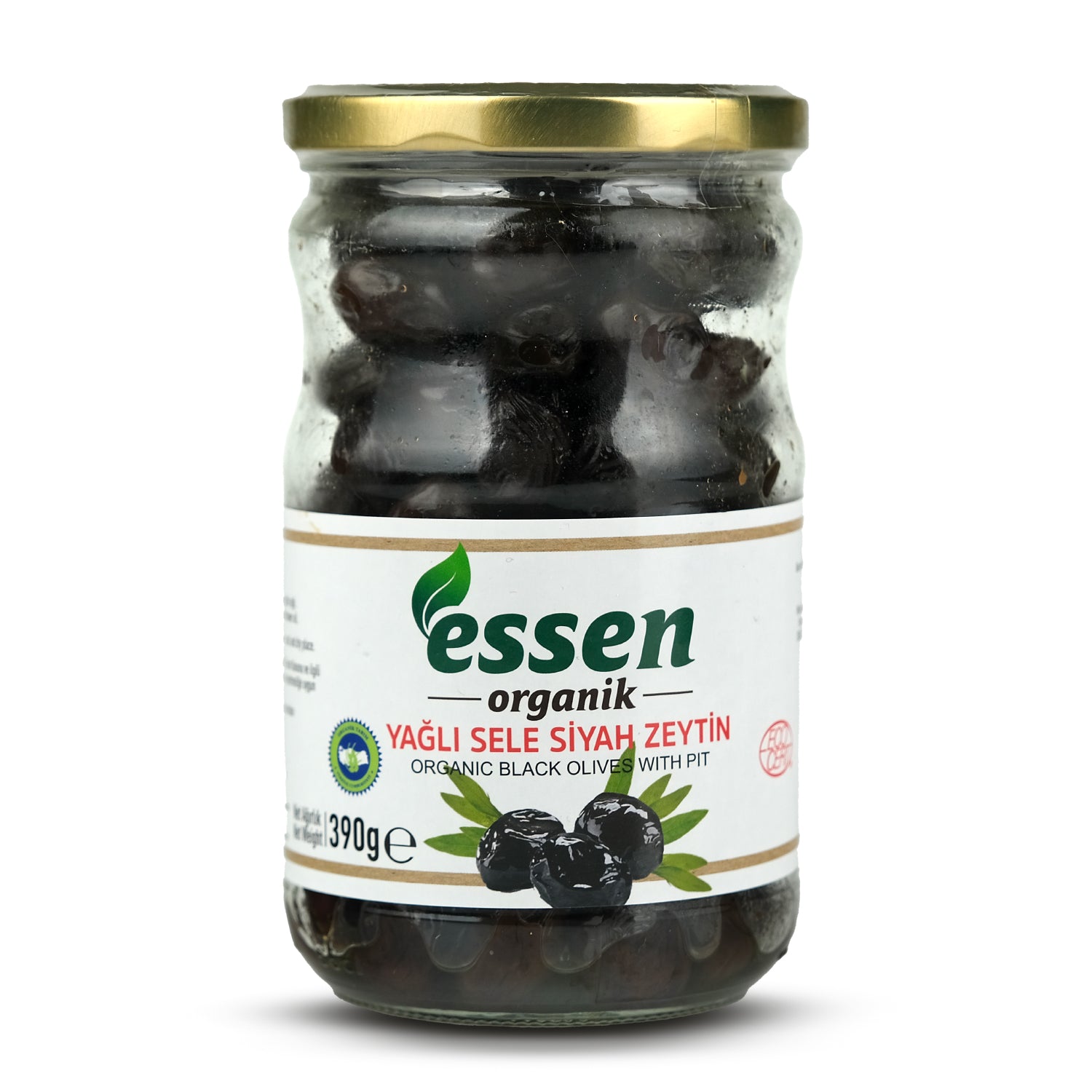 ESSEN - Organik Yağlı Sele Süper Siyah Zeytin İri Boy-660 cc / 390 gr